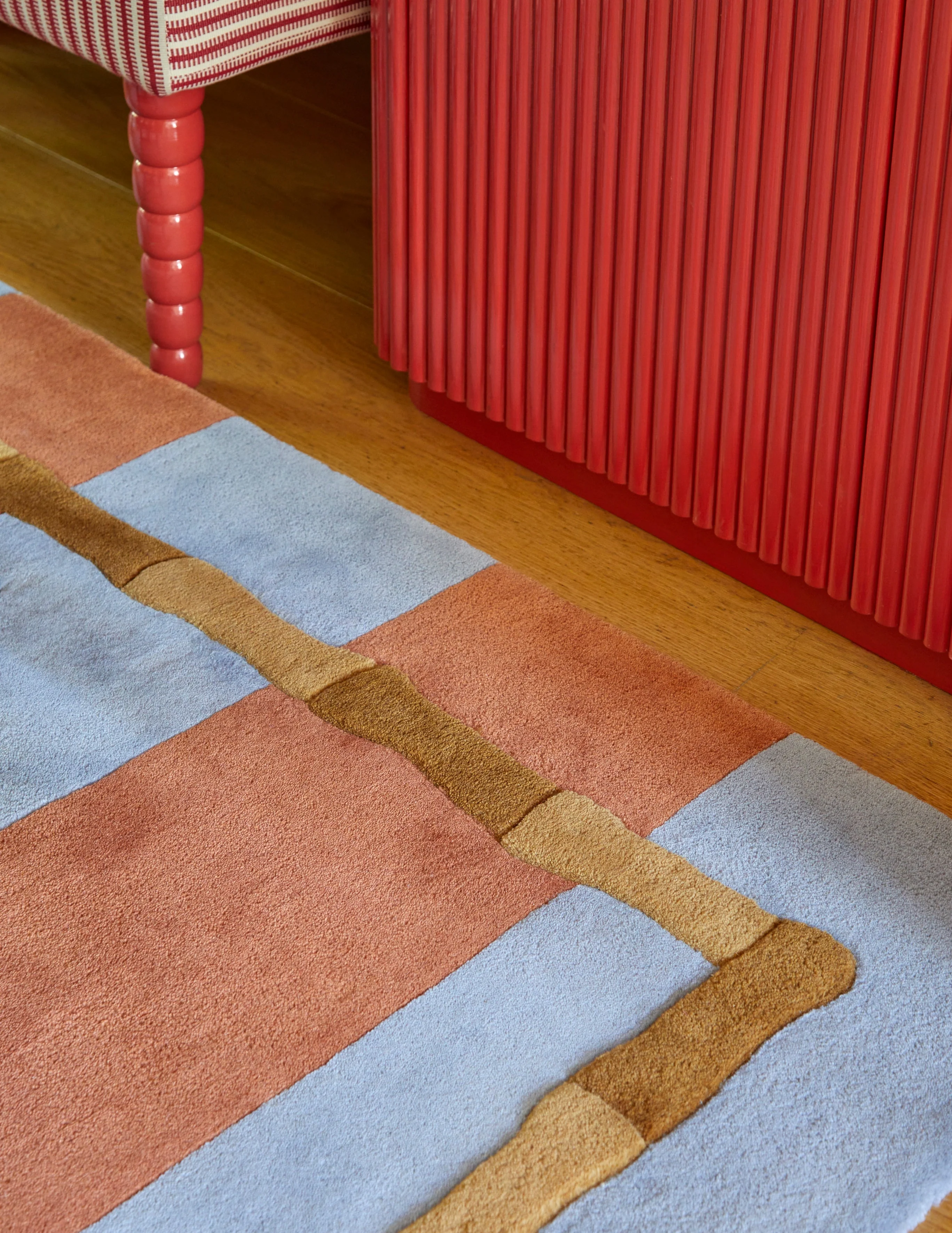 Layered Alice Crawley Bamboo Stripe Blue Rust - Image 5
