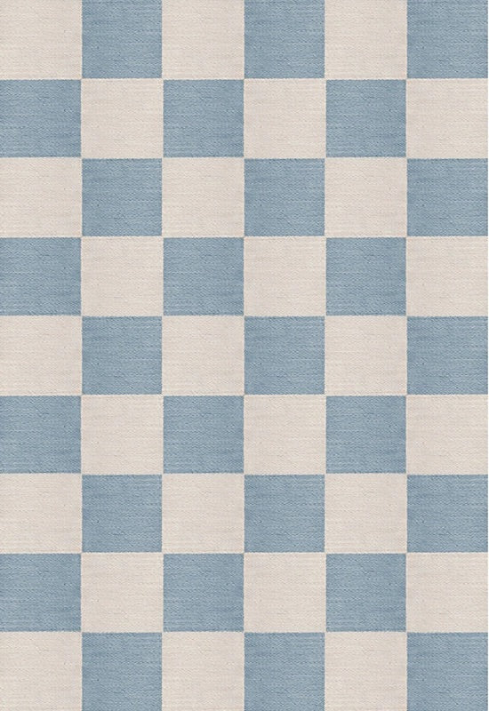 Layered Chess Flatweave Cornflower Blue - Image 4