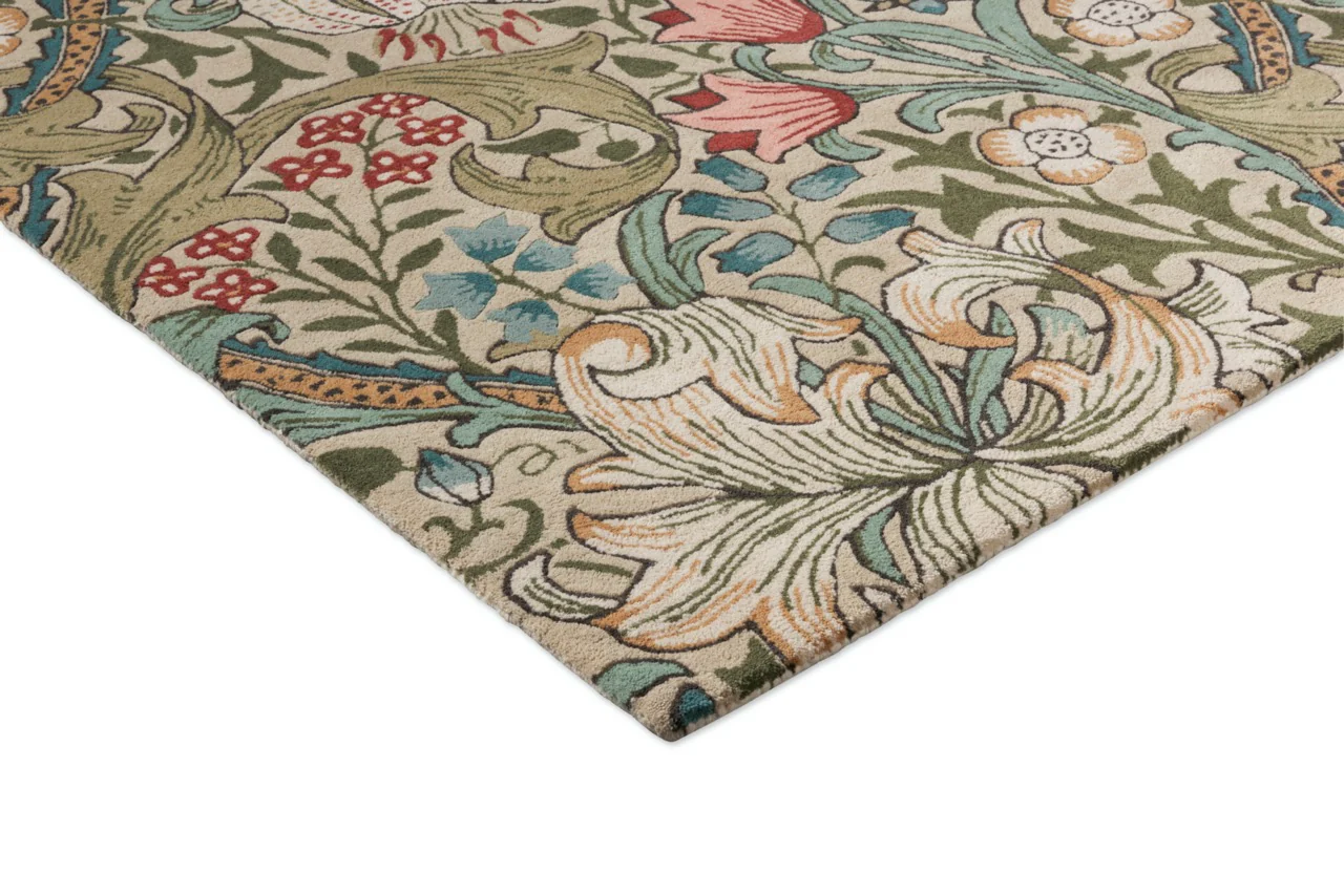 Morris & Co Golden Lily Green Red 130107 - Image 4