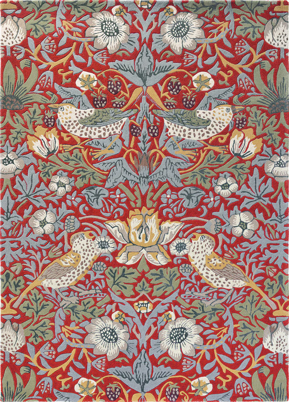 Morris & Co Strawberry Thief Crimson 27700 - Image 6