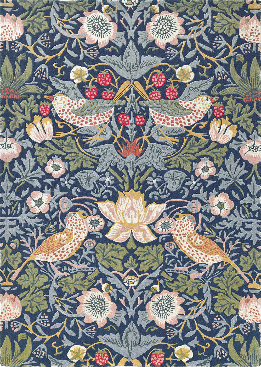 Morris & Co Strawberry Thief Indigo 27708 - Image 5