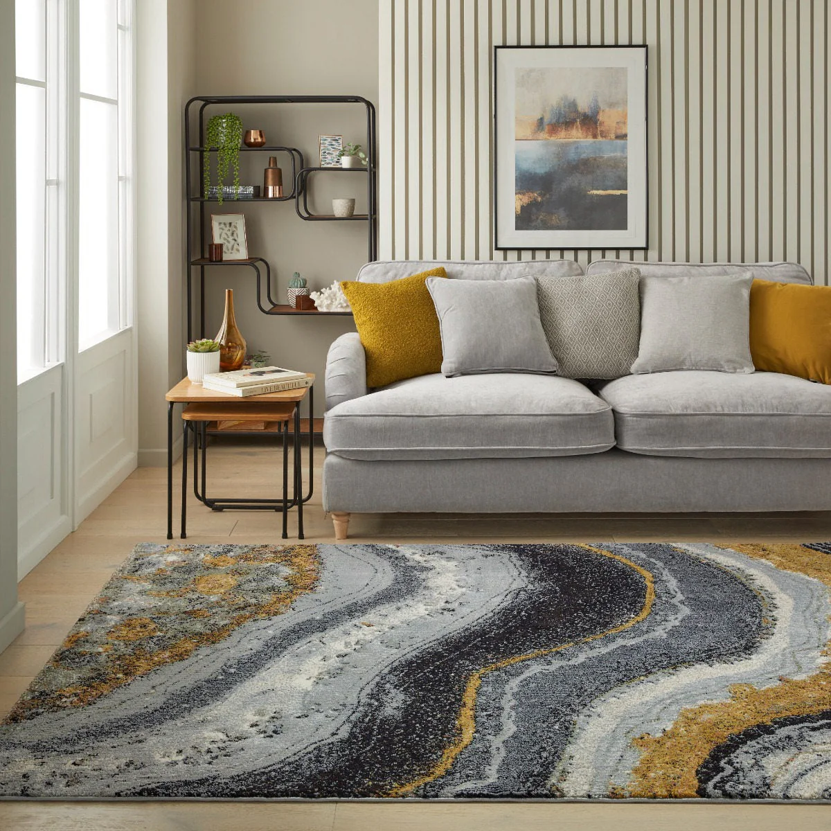 Nourison Amara Grey Blue Bronze AMA103 - Image 2