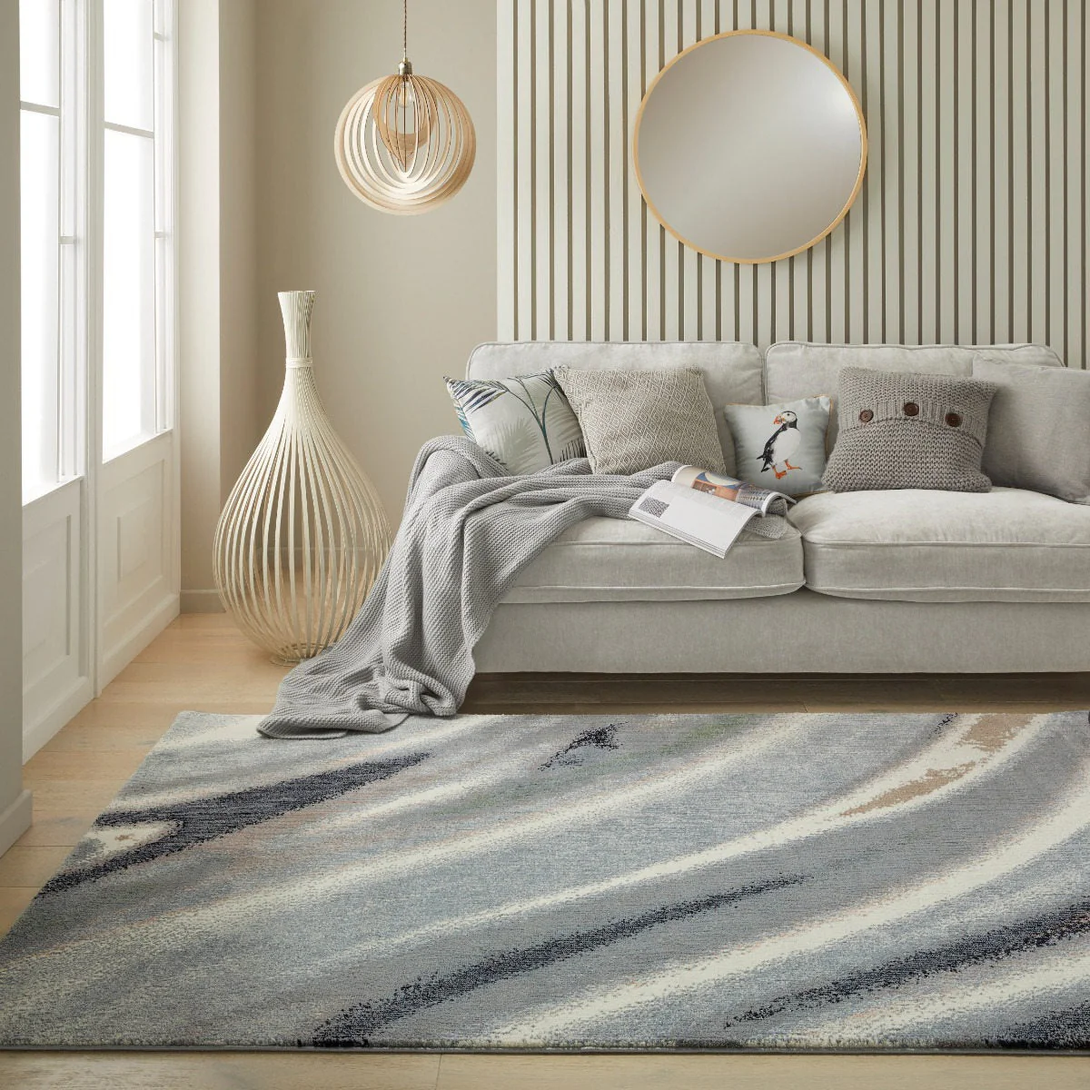 Nourison Amara Ivory Grey Blue AMA106 - Image 2