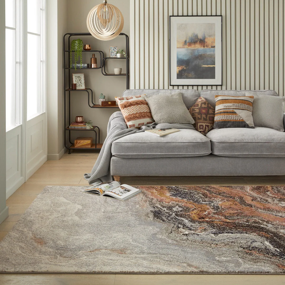 Nourison Amara Ivory Grey Taupe AMA01 - Image 2
