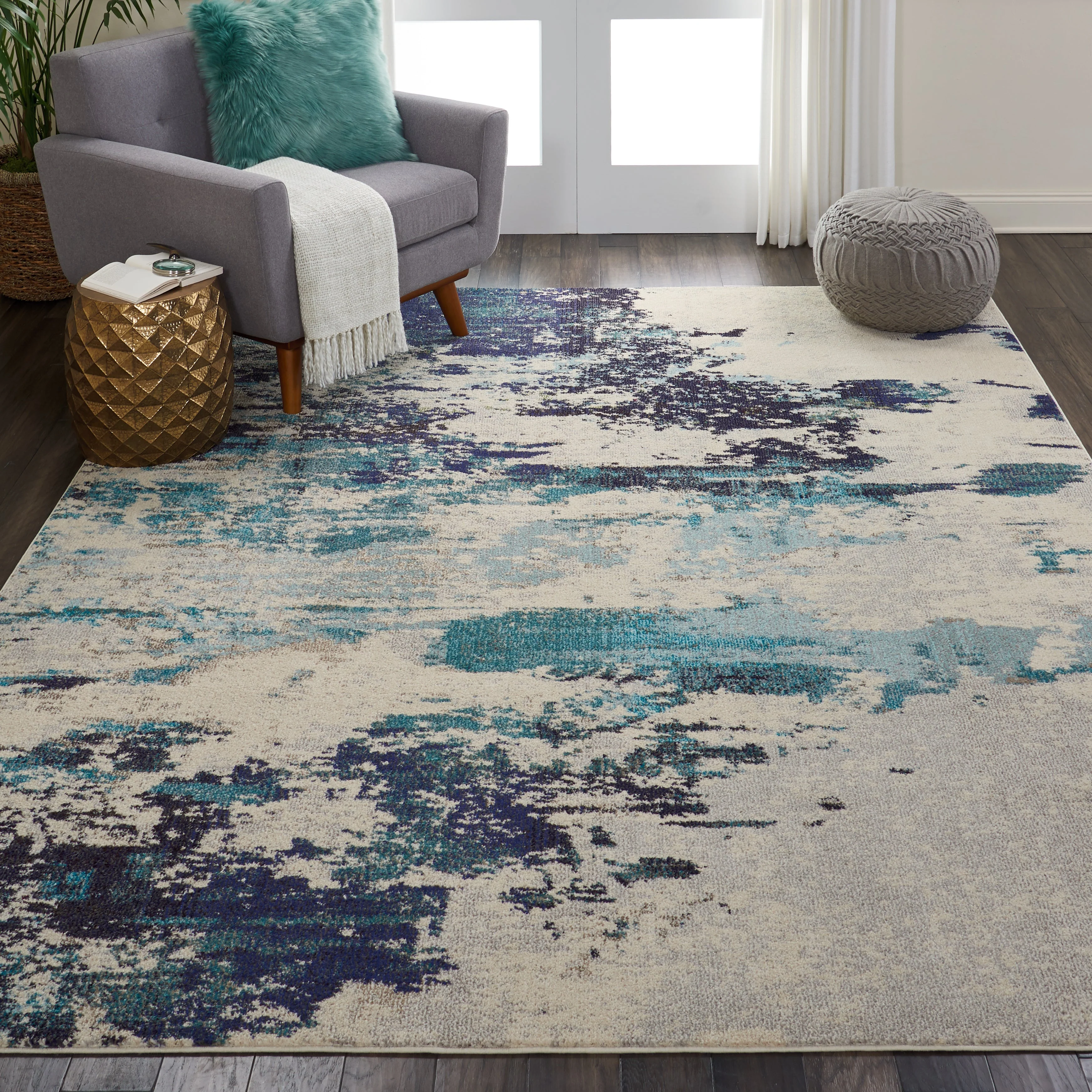 Nourison Celestial Ivory Blue CES02 - Image 2