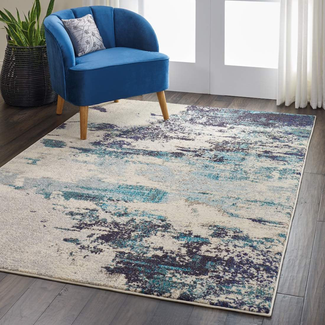 Nourison Celestial Ivory Blue CES02 - Image 3