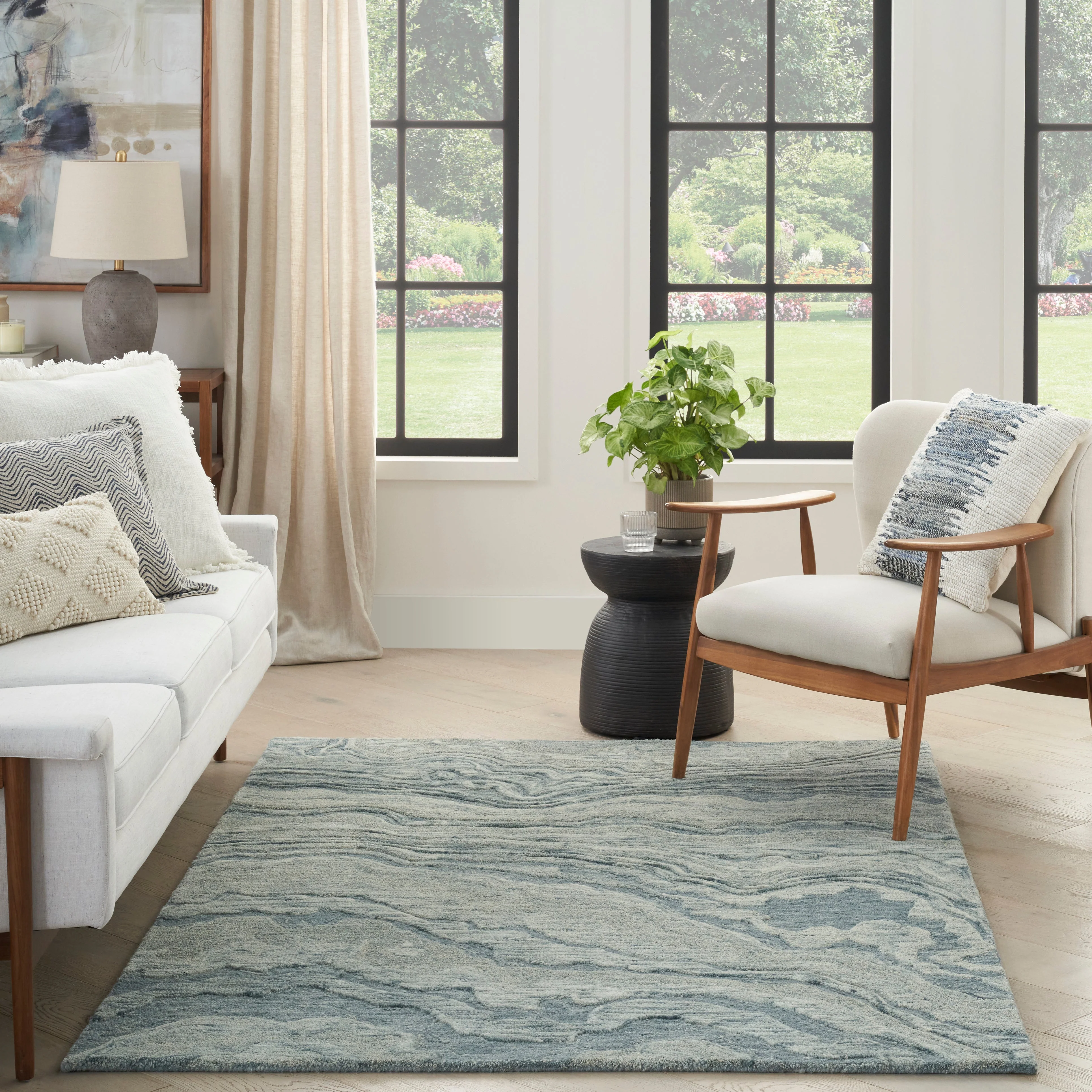 Nourison Graceful Blue GRU01 - Image 2