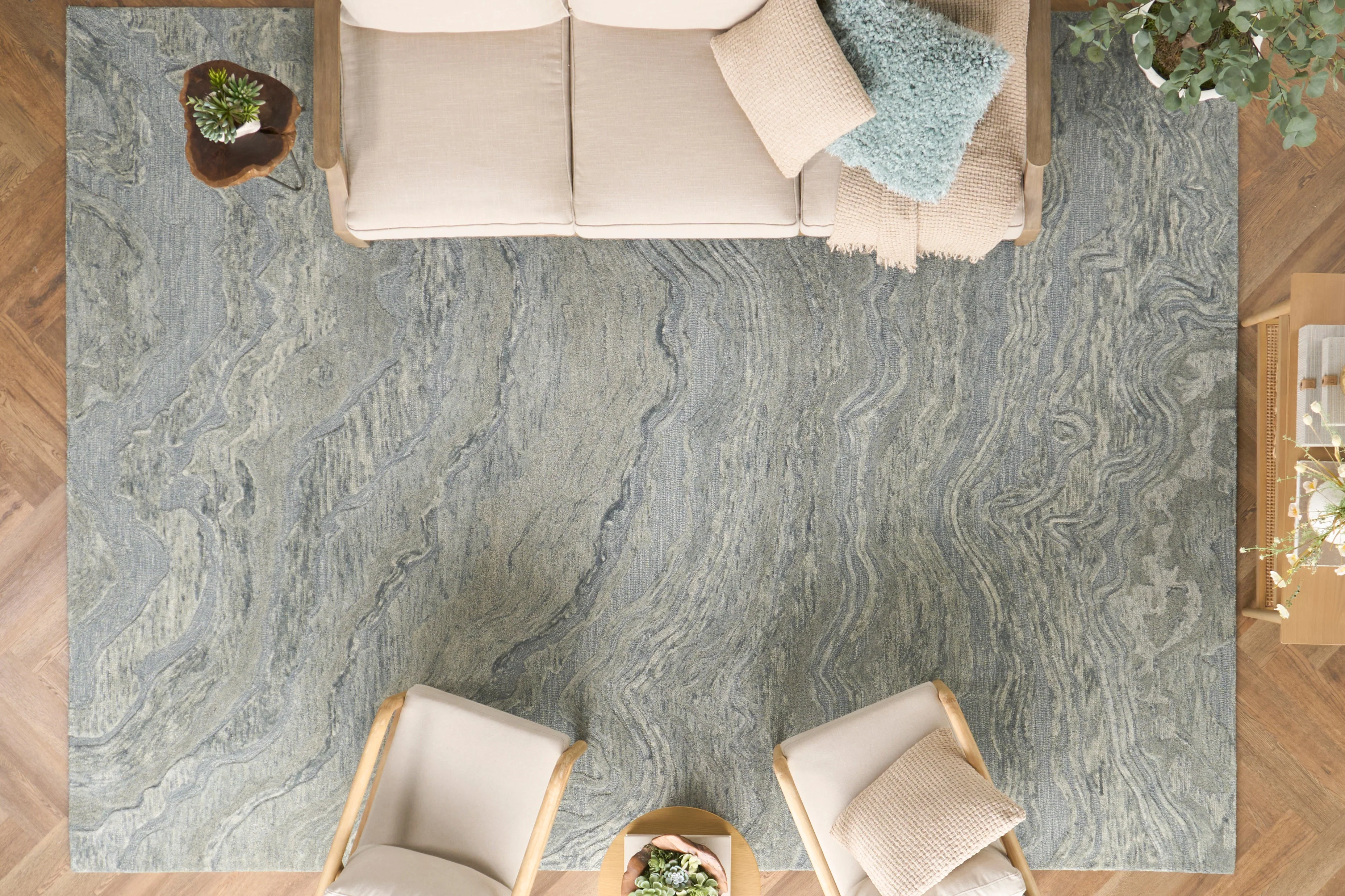 Nourison Graceful Blue GRU01 - Image 4