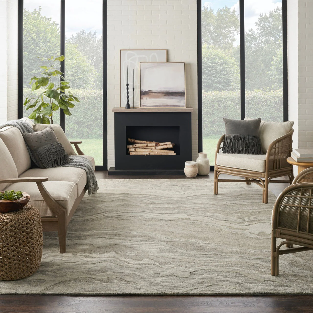 Nourison Graceful Grey GRU01 - Image 2