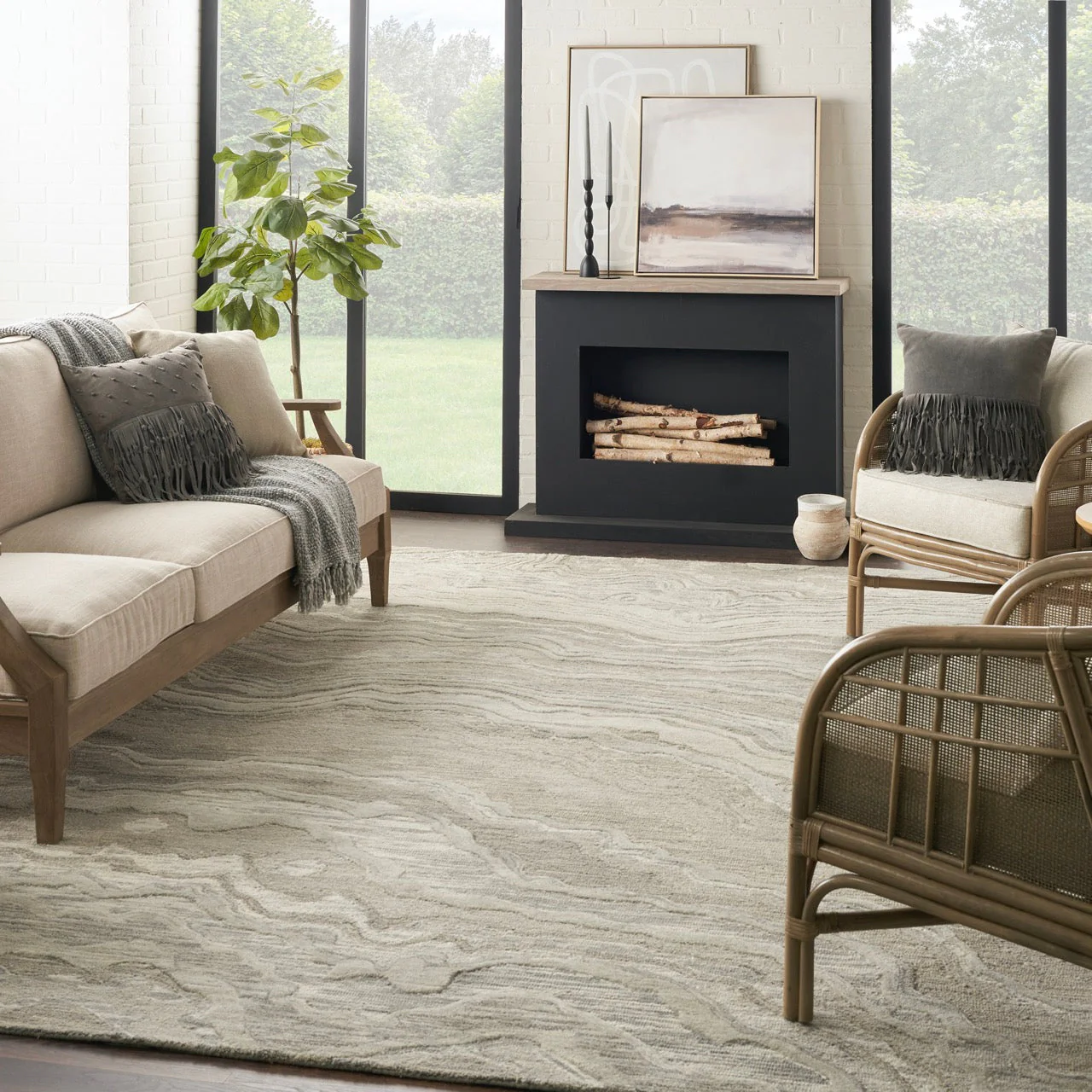 Nourison Graceful Grey GRU01 - Image 4