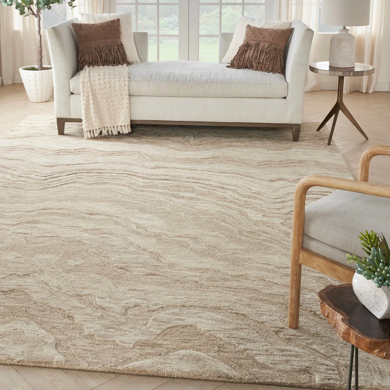 Nourison Graceful Taupe GRU01 - Image 2