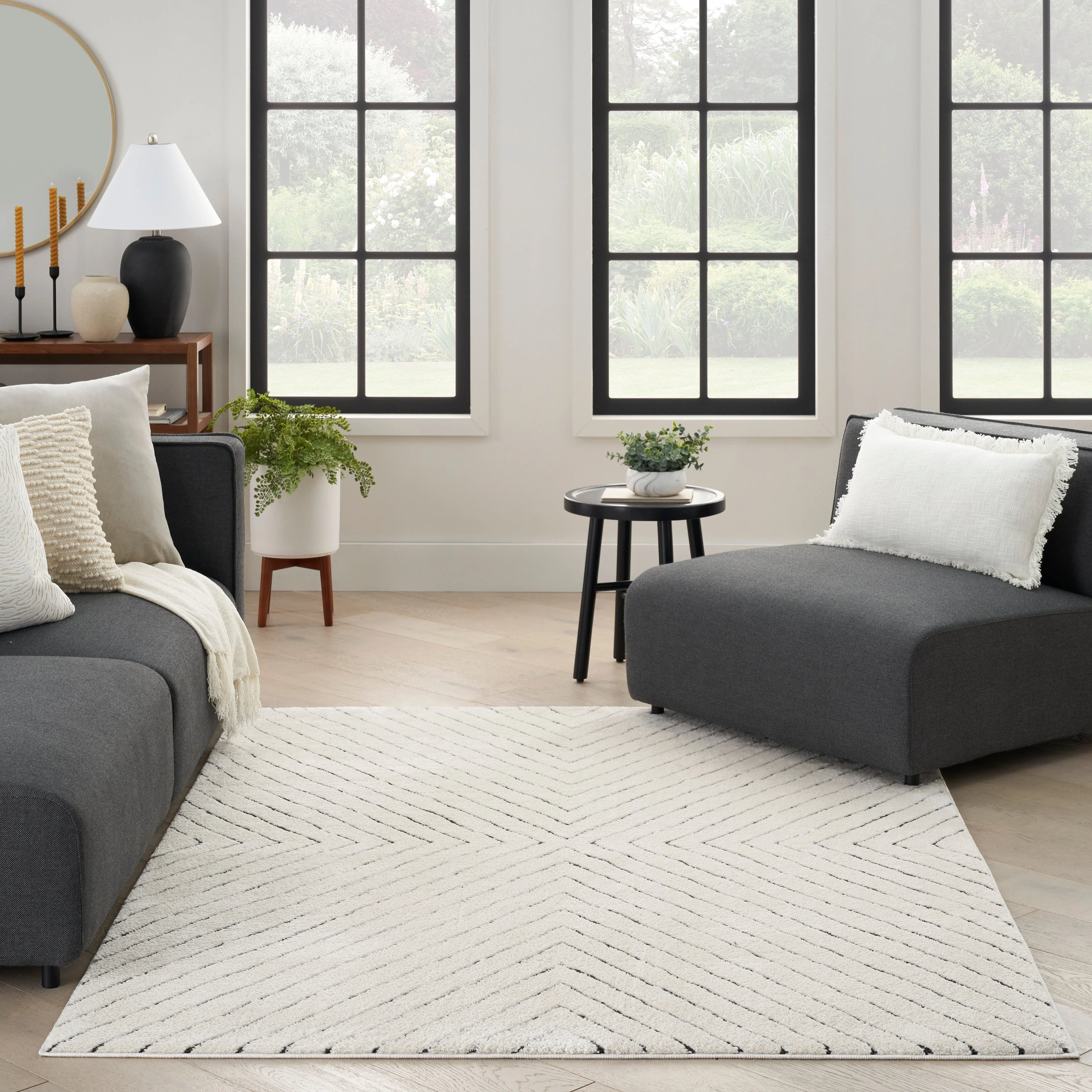 Nourison Modern Comfort Ivory Black MNC01 - Image 2