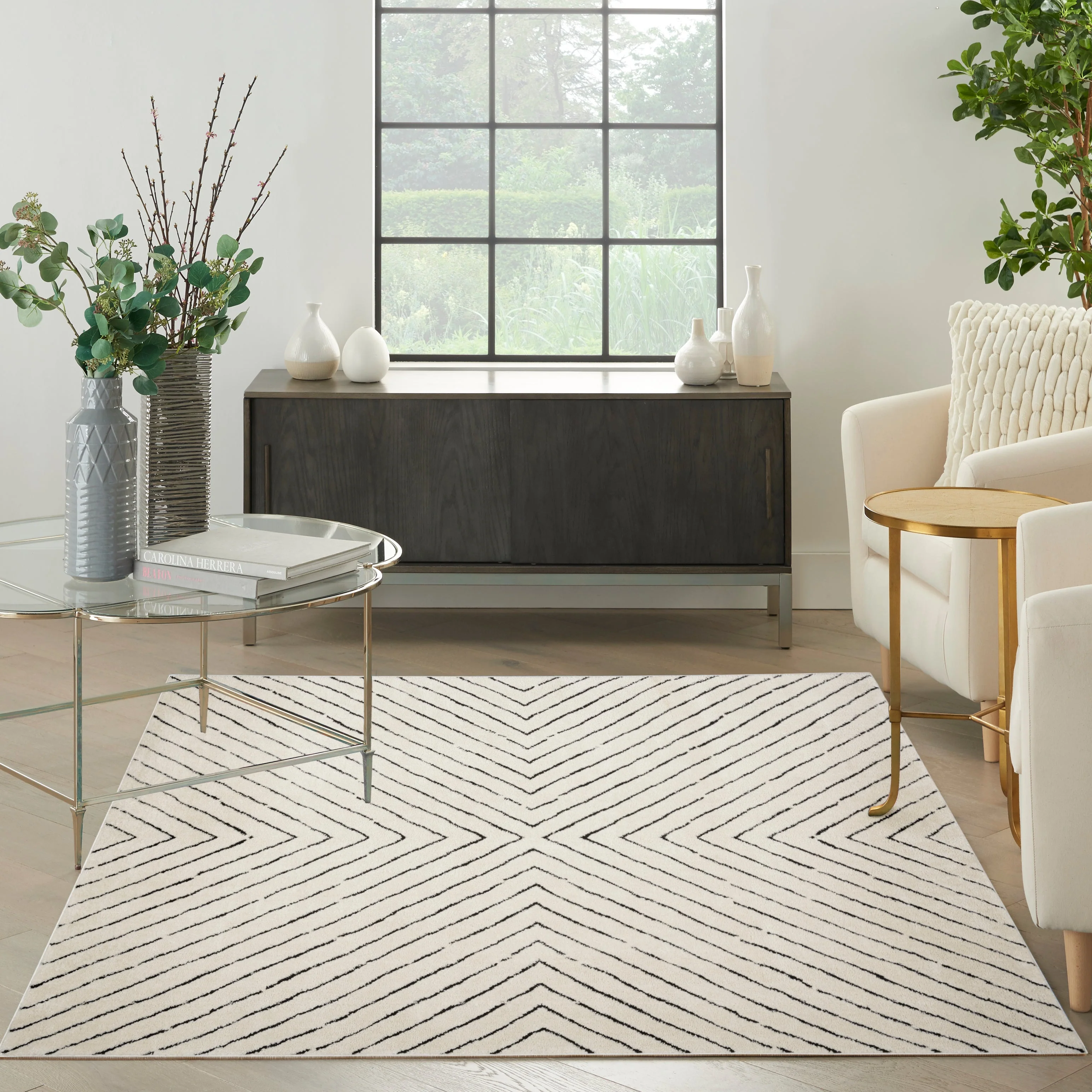 Nourison Modern Comfort Ivory Black MNC01 - Image 3