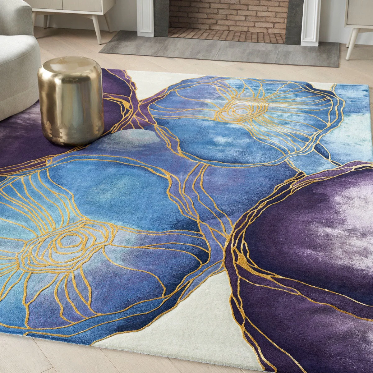 Nourison Prismatic Blue Gold PRS32 - Image 3