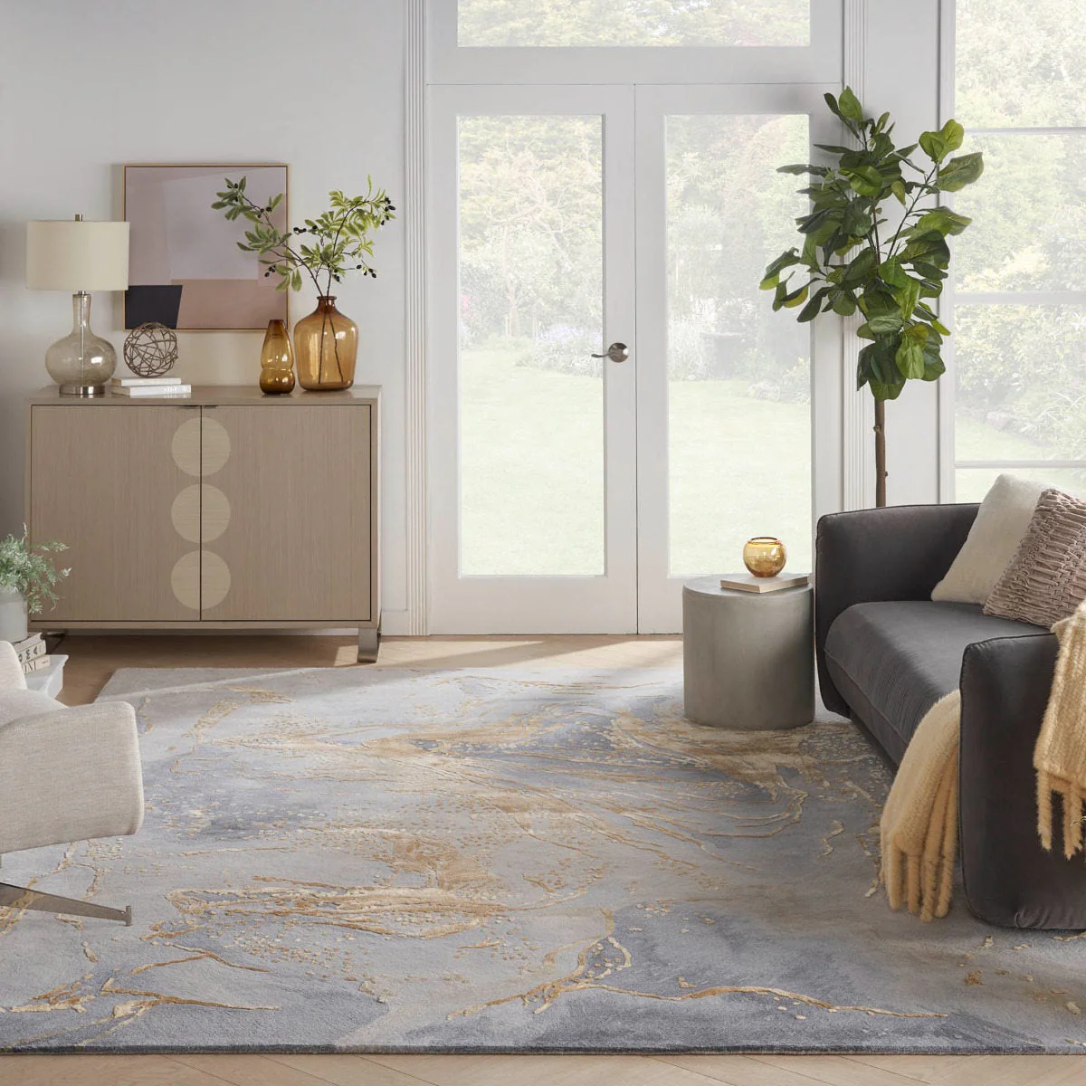 Nourison Prismatic Grey Gold PRS28 - Image 2