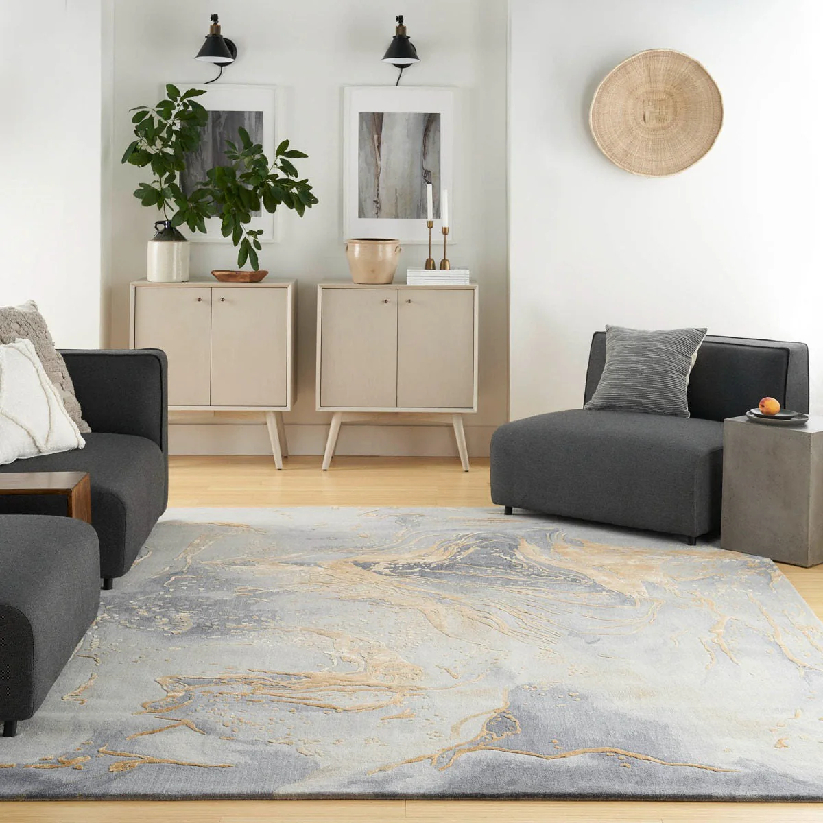 Nourison Prismatic Grey Gold PRS28 - Image 3
