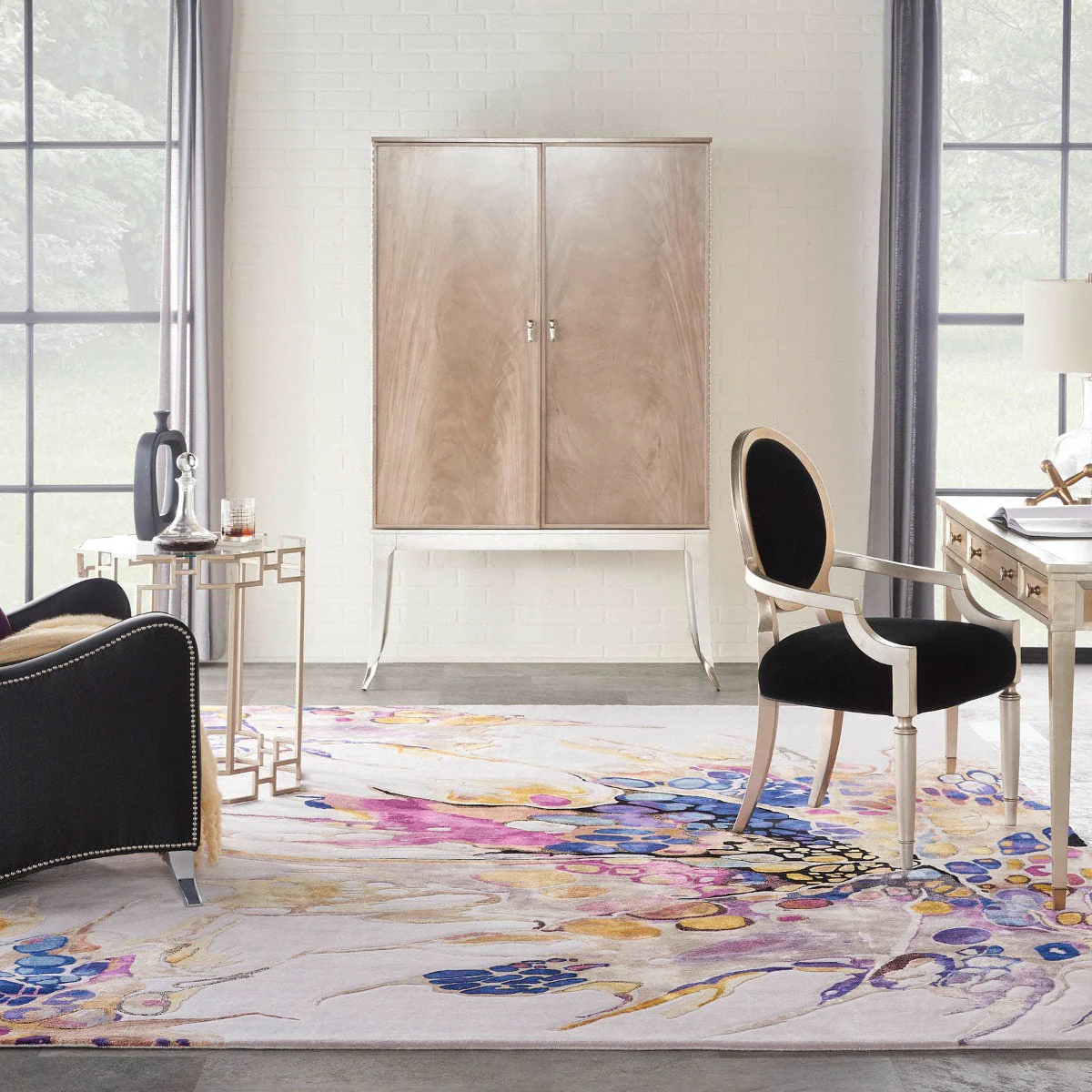Nourison Prismatic Grey Lilac Multi PRS20 - Image 3