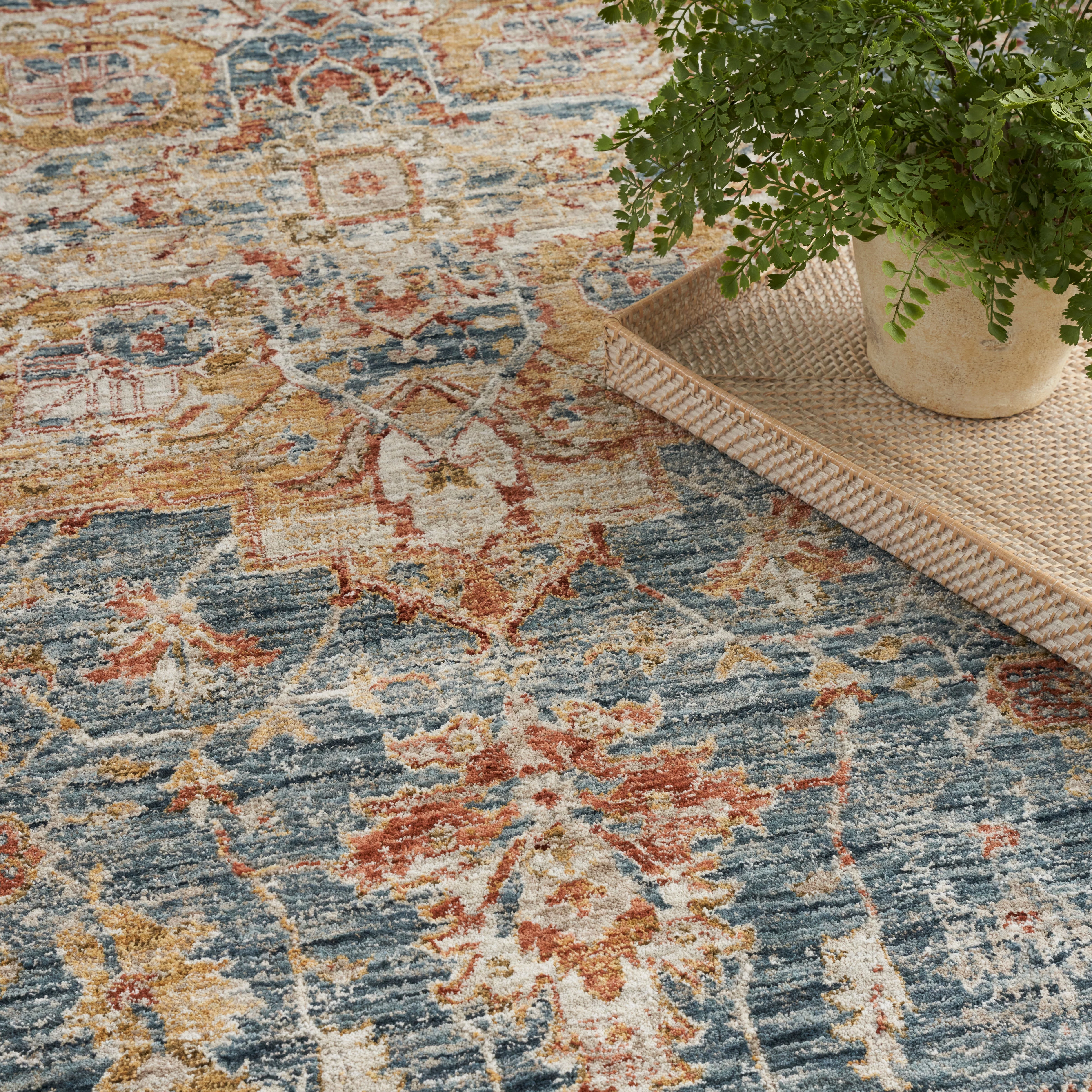 Nourison Sahar Ivory Blue SHR06 - Image 3