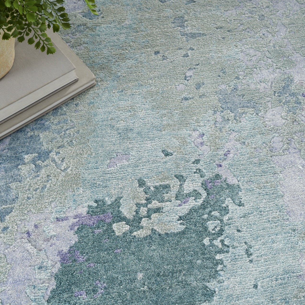 Nourison Silk Shadows SHA22 Blue Green - Image 7