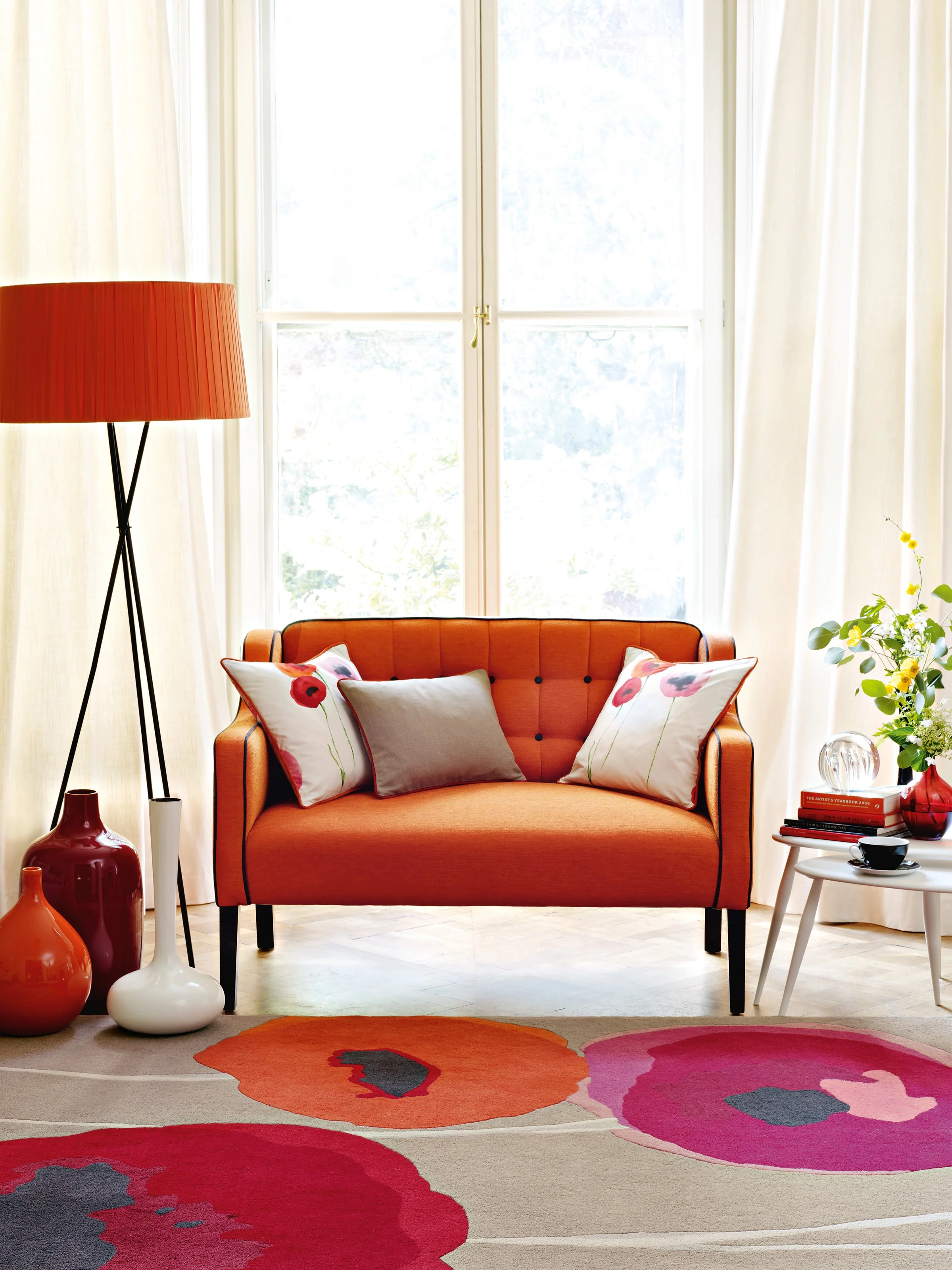 Sanderson Poppies Red Orange 45700 - Image 3